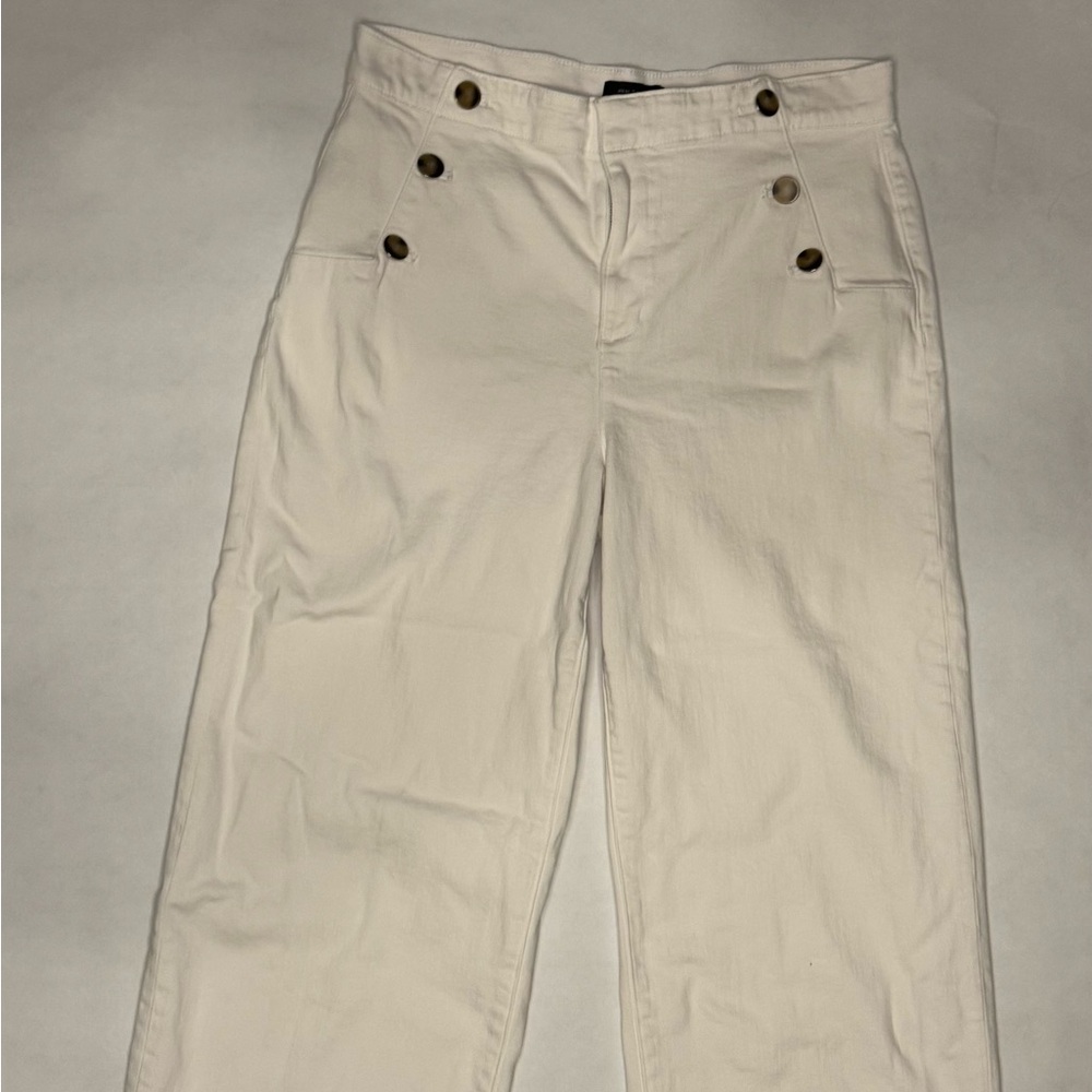 Ann Taylor White Wide Leg Trousers Jeans